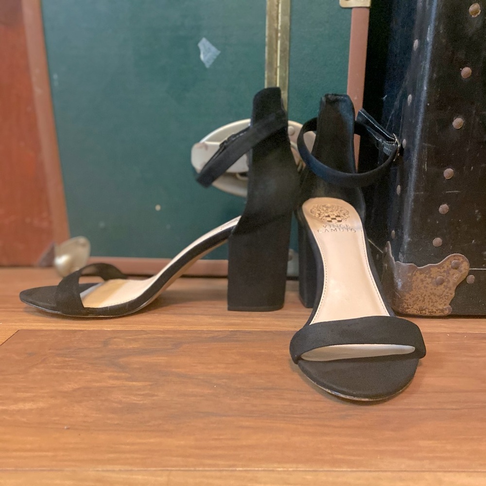 Vince Camino Black Suede Heels